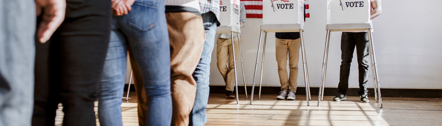 American at a polling booth